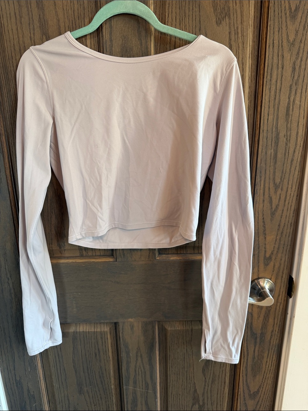 lululemon athletica Long-Sleeve Cropped Scoop Neck Top - Light Mauve